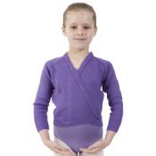 Girls Purple Knitted Ballet Crossover Cardigan